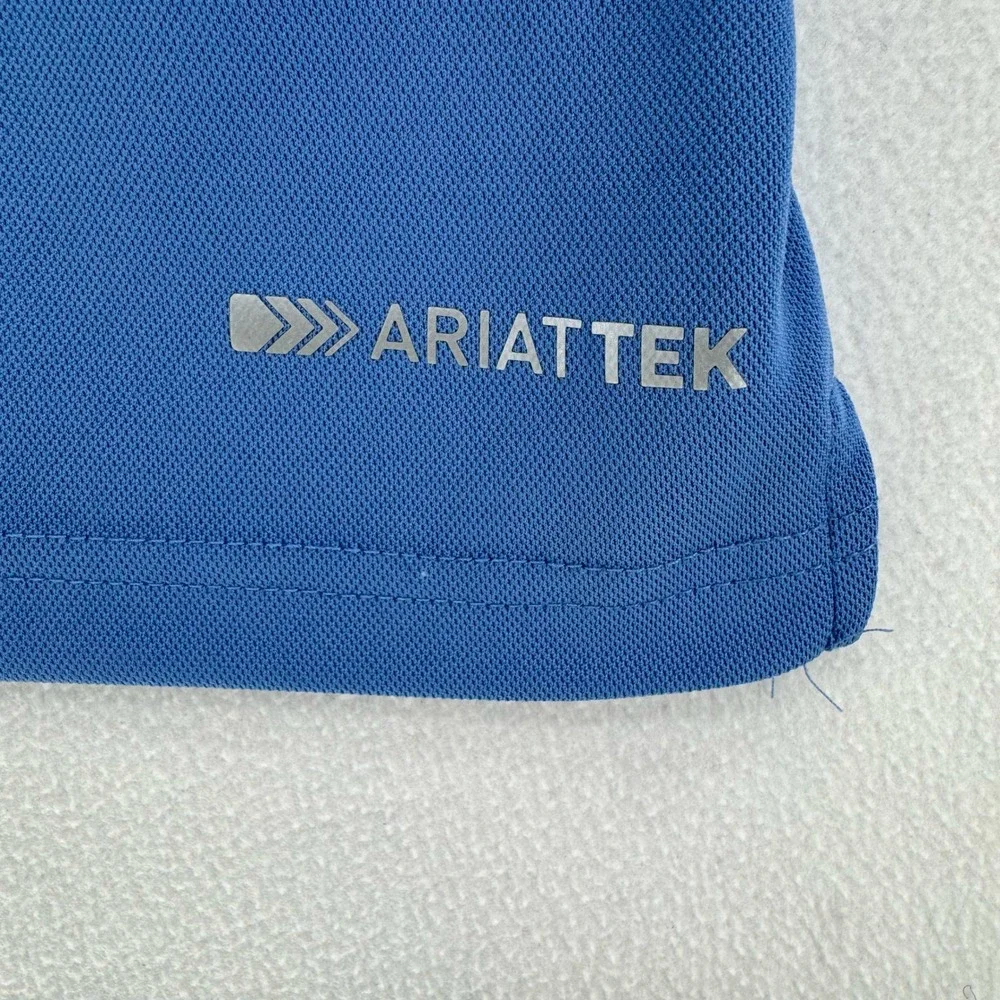 Ariat Golf Shirt Mens Large Blue AriatTek Heat Series Performance Short Sleeve - Picture 6 of 10
